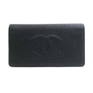 CHANEL Black Caviar Leather Wallet